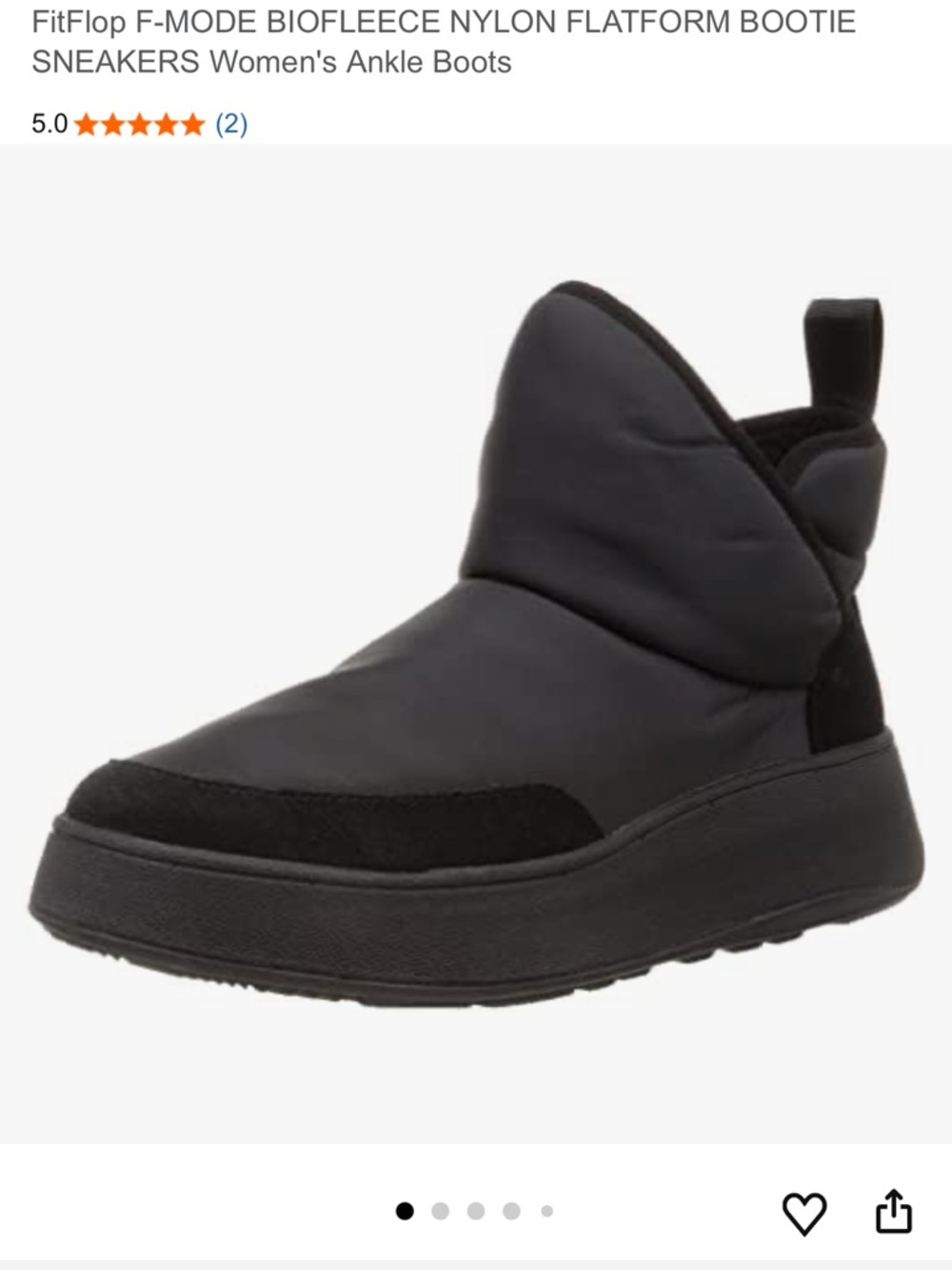 NWT FitFlop F-MODE BIOFLEECE NYLON FLATFORM BOOTIE SNEAKERS Women's Ankle Boots